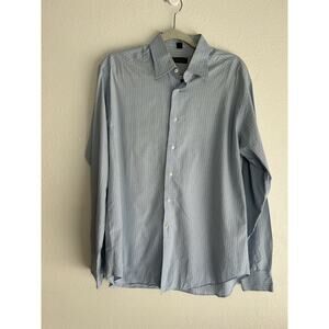 BARNEYS NEW YORK Mens Long Sleeve Cotton SHIRT 16 1/2 Large Excellent Condition